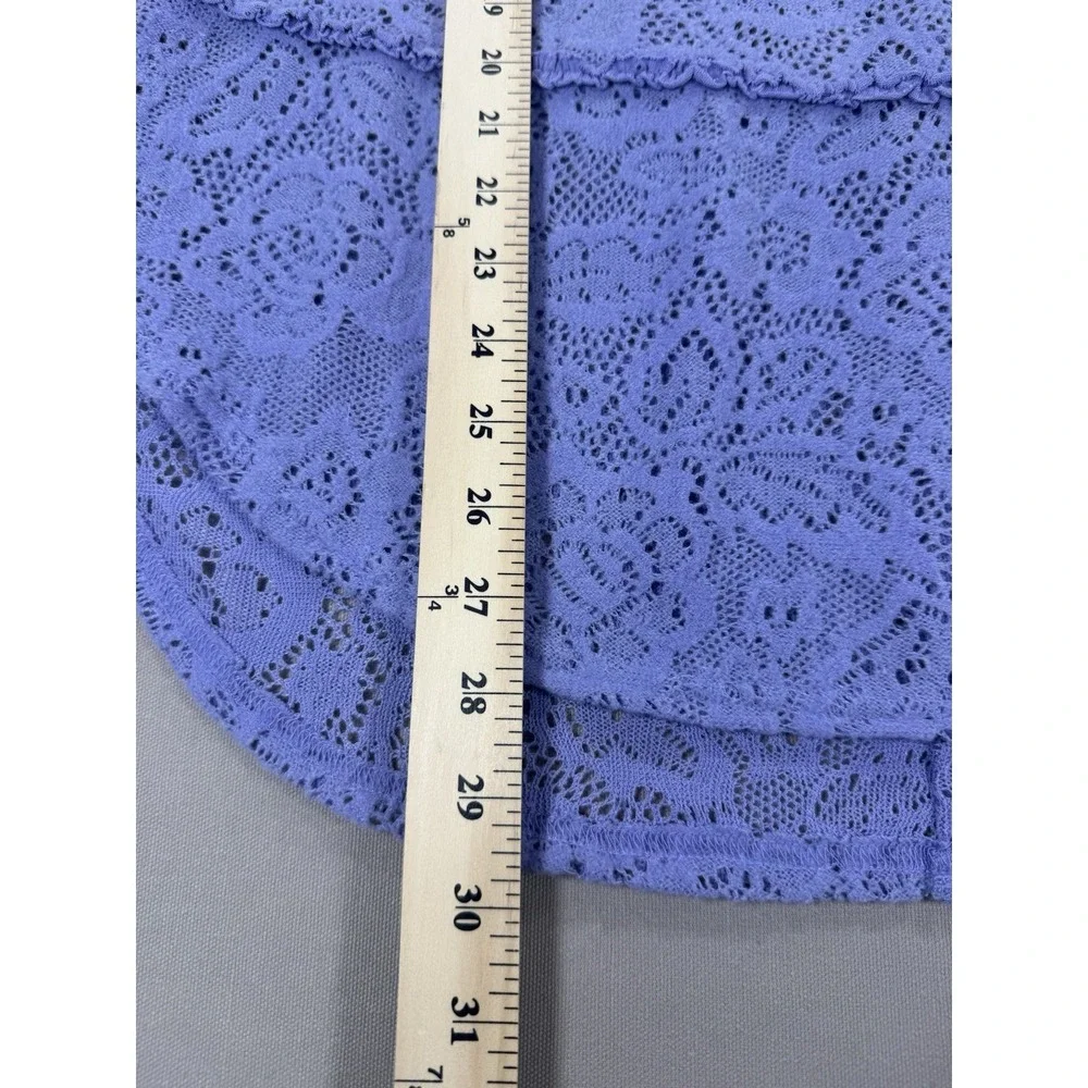 Free People Top Womens Large Sweatshirt Purple Long Sleeve Open Knit Soft Cozy